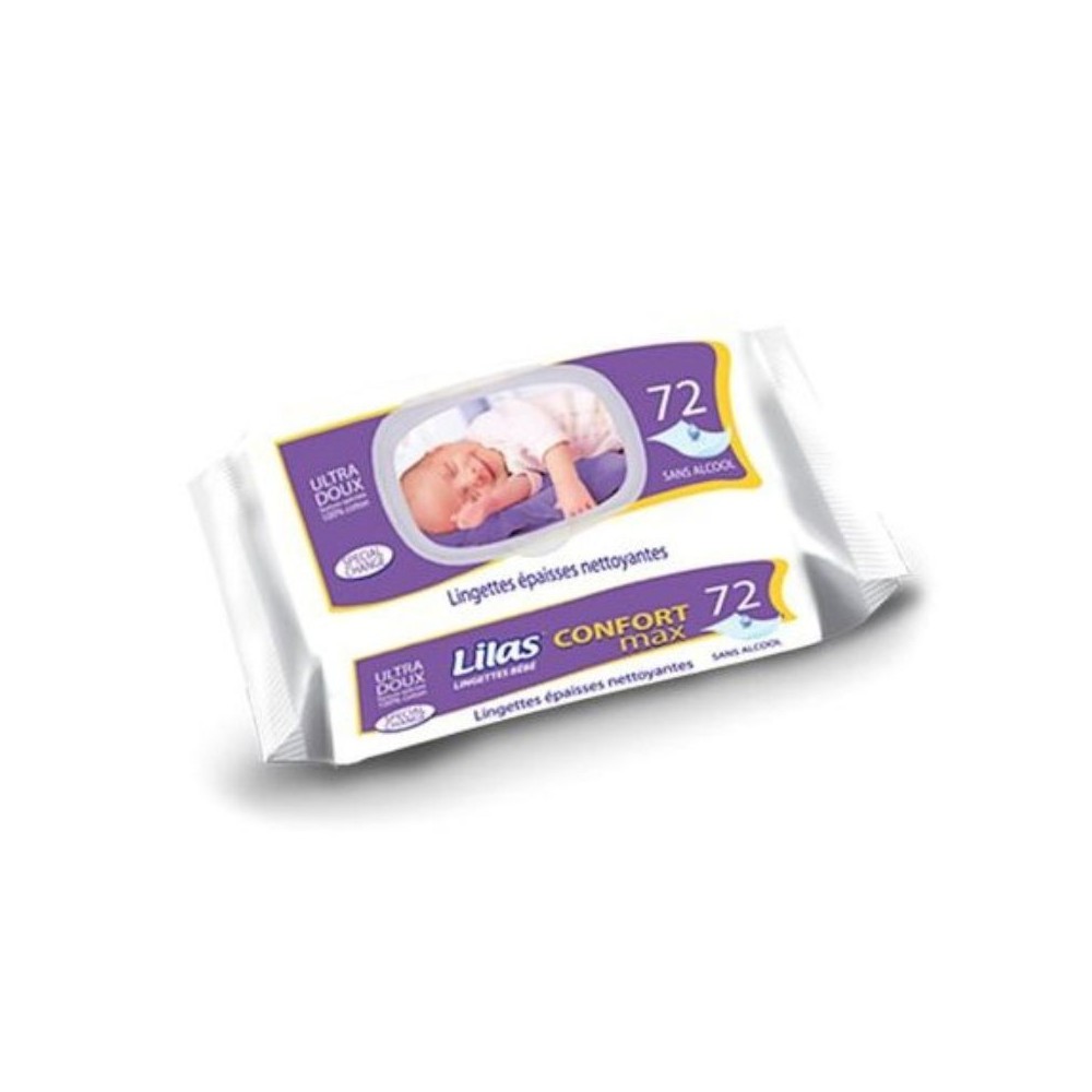 Lilas Lingette Bébé Confort Max 72 Pieces Sans Alcool