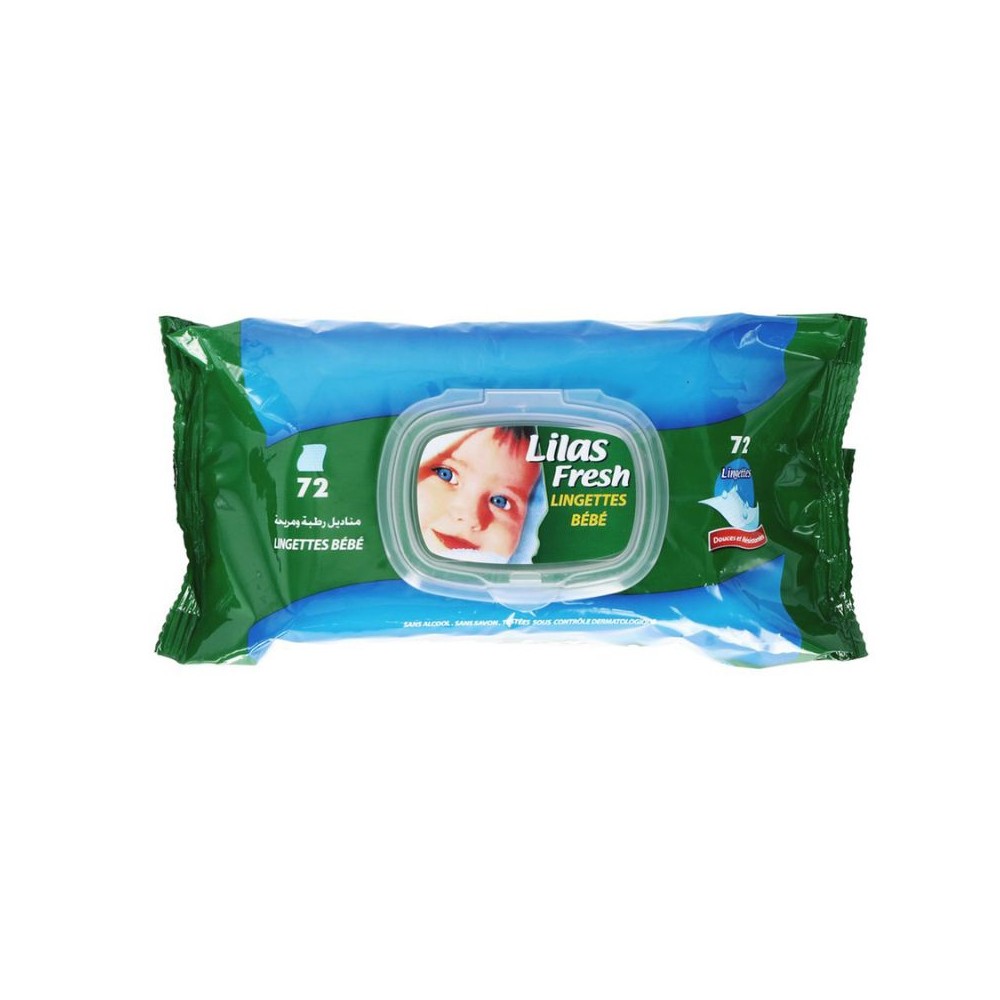 Lilas Fresh Lingettes Bébé 72 Pieces