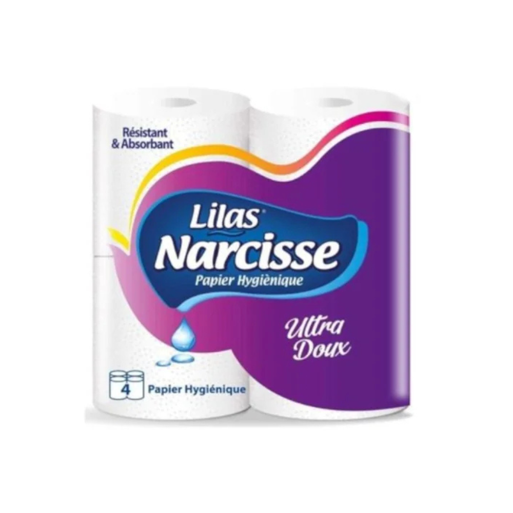 Pack De 4 Rouleaux Papier Hygienique Lilas Narcisse
