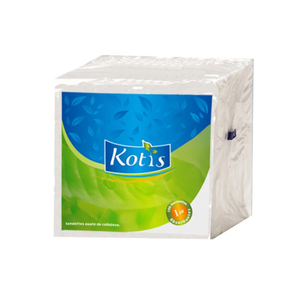 Serviette De Table Kotis Paquet De 100 Feuilles Blanc